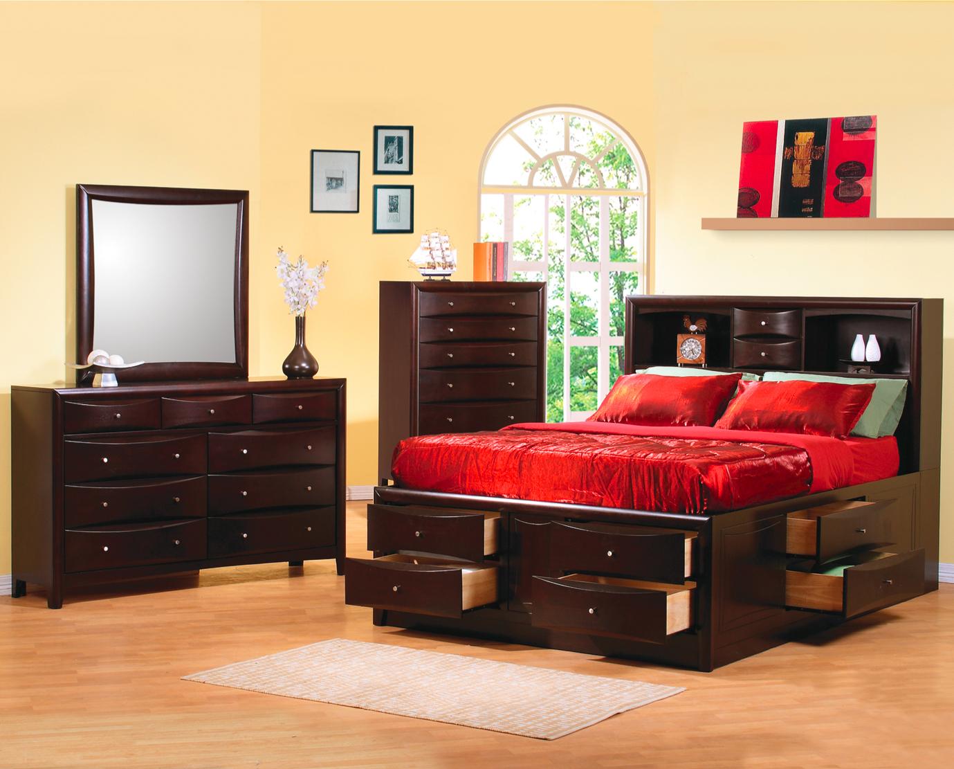 Coaster Phoenix 200409KE Contemporary King Bookcase Bed with Underbed